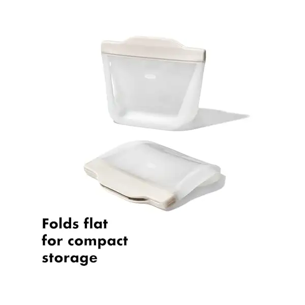 Oat Snack Stand Up Silicone Reusable Bag 12Oz, 1 EA 4