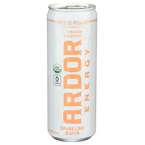 Organic White Peach Sparkling Energy Water, 12 FZ