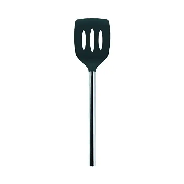 Silicone Slotted Turner Charcoal 1
