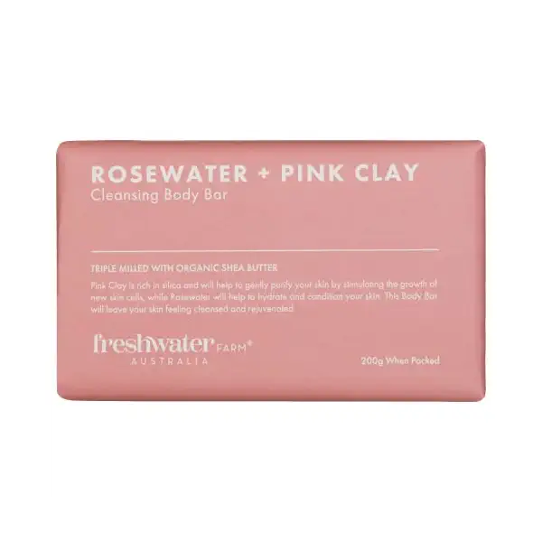 Rosewater Pink Clay Body Bar, 7 OZ 2
