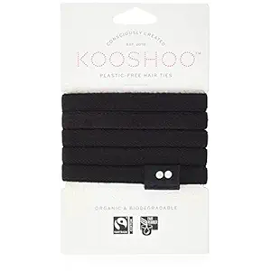 Black Plastic Free Hair Ties, 5 CT