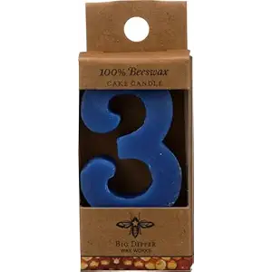 Number 3 Beeswax Birthday Candle, 1 EA