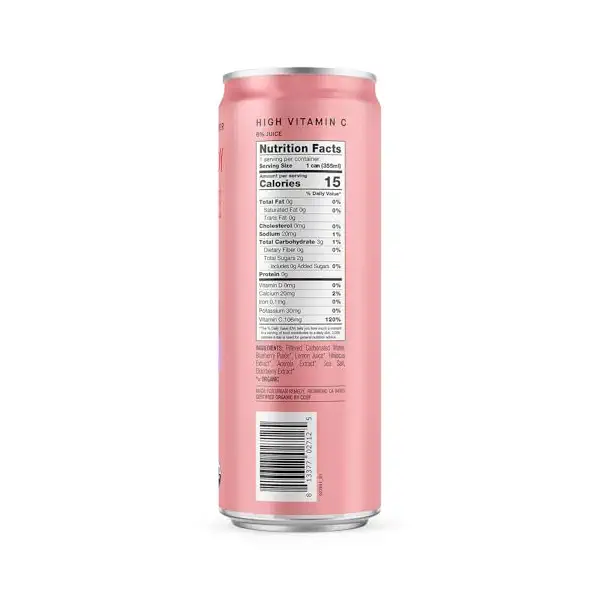 Organic Berry Hibiscus Sparkling Water Sgl, 12 FZ 3