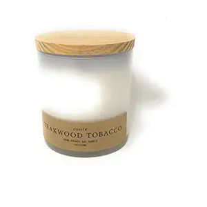 Teakwood Tobacco White Tumbler Candle, 8 OZ
