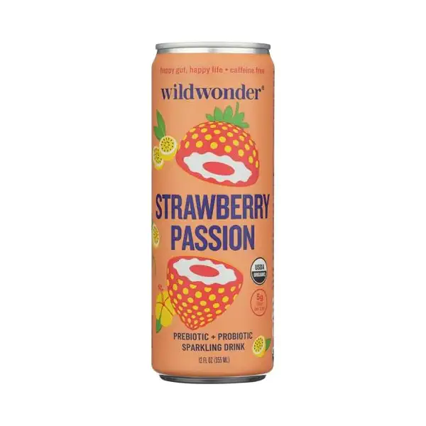 Organic Strawberry Passion Probiotic Sparkling Drink, 12 FZ 1