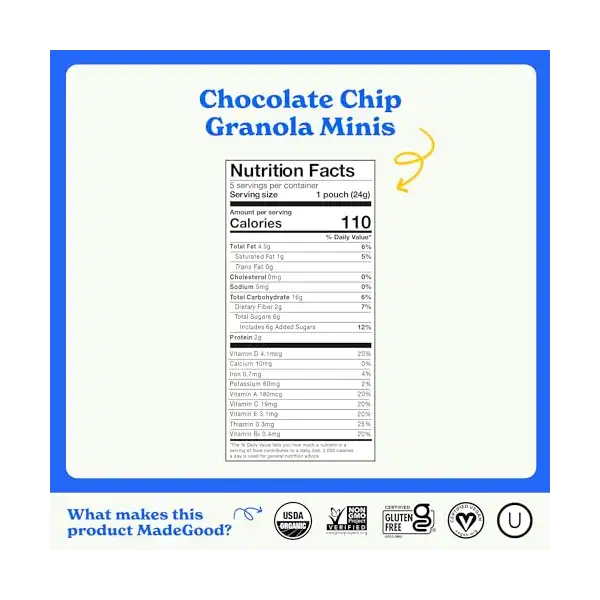Organic Chocolate Chip Granola Minis, 4.25 OZ 3