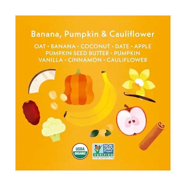 Organic Pumpkin Cauliflower Soft Baked Tractor Wheels, 3.35 OZ 2