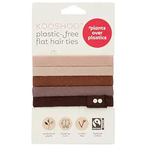 Plastic Free Flat Earth Tints Hair Ties 5 Count, 5 CT