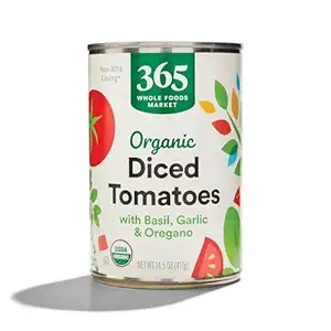 365 by Whole Foods Market, Organic Diced Tomatoes with Basil, Garlic, & Oregano, 14.5 Ounce