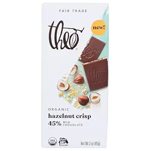 Organic Hazelnut Crisp 45% Milk Chocolate Bar, 3 OZ