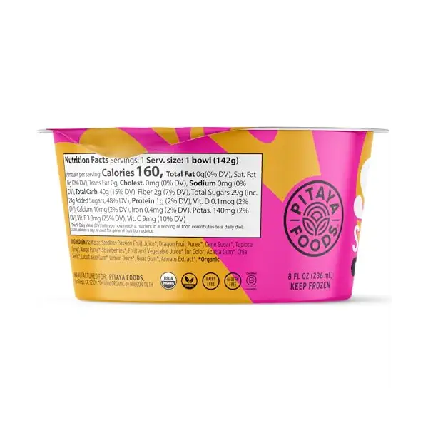 Organic Passion Fruit Dragon Fruit Swirl Bowl, 6 OZ 2