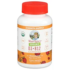 Organic Strawberry D3 & B12 Gummies, 60 CT