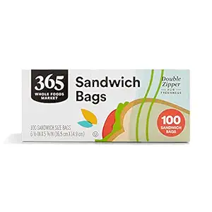 365 by Whole Foods Market, Double Zipper Sandwich Storage Bags, 100 Count