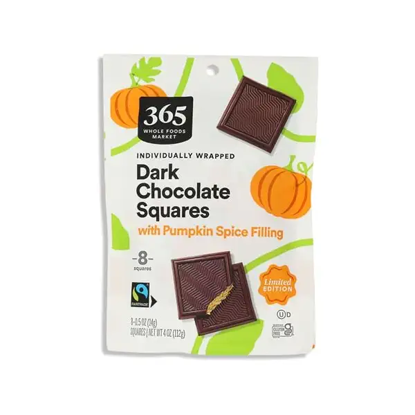 Dark Chocolate Square Filled Pumpkin 8 Count, 4 OZ 1