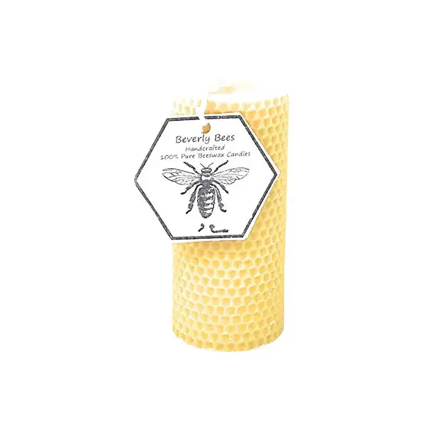 Honeycomb Pillar Beeswax Candle 1