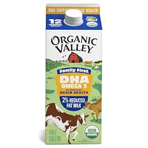 Organic DHA Omega 3 2% Reduced Fat Milk, 0.5 GL