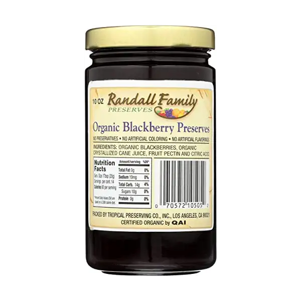 Organic Blackberry Preserve, 10 OZ 2