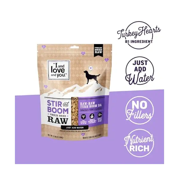 Stir and Boom Freeze Dried Raw Free Turkey Dry Dog Food, 1 LB 3