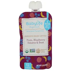 Organic Plum Blueberry Banana Beet Baby Food, 3.5 OZ