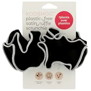 Tuxedo Plastic Free Ruffle Scrunchies, 1 EA