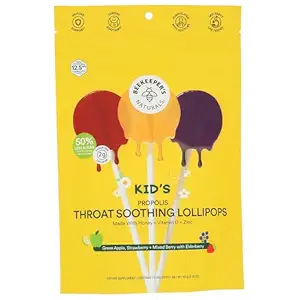 Assorted Kid's Propolis Throat Soothing Lollipops, 3.28 OZ