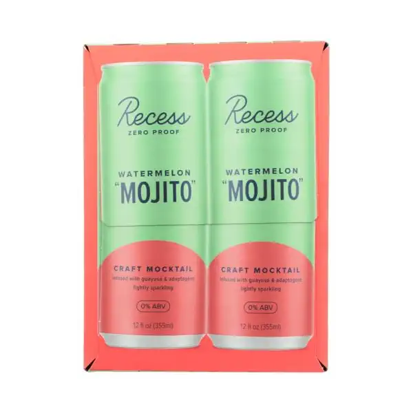 Non-Alcoholic Zero Proof Watermelon Mojito Mocktail 4pk Cans, 355 ML 2