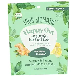 Organic Ginger & Lemon Happy Gut Herbal Tea, 2.12 OZ