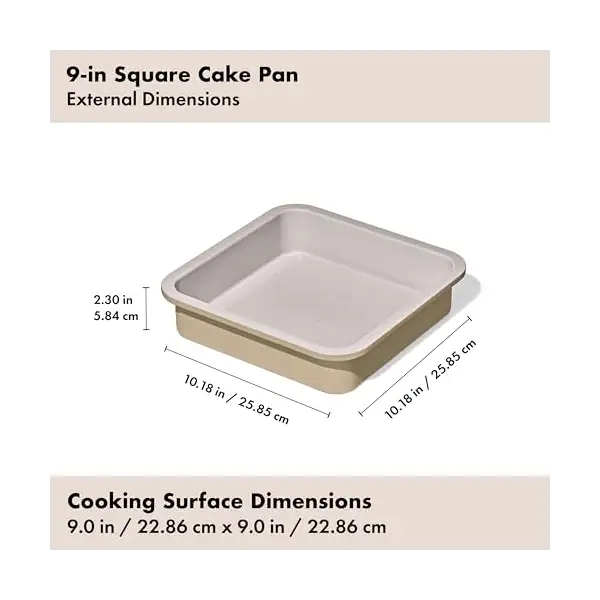 Square Cake Non-Stick Ceramic Pan 9 Inc, 1 EA 7
