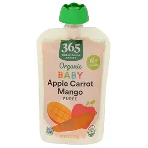 Organic Apple Carrot Mango Baby Food, 4 OZ