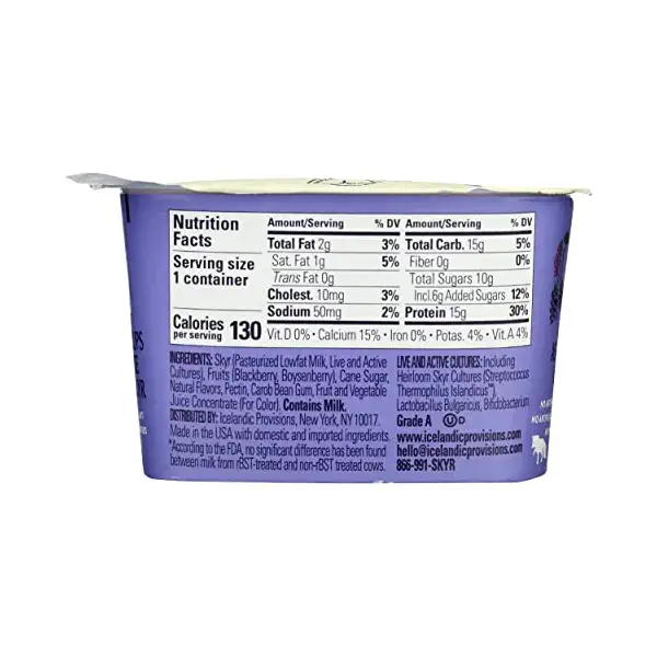 Blackberry Boysenberry Skyr Yogurt, 5.3 OZ 2