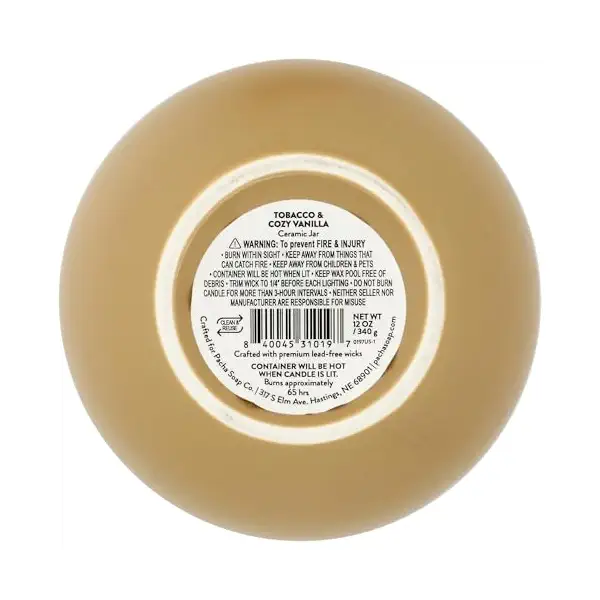Tobacco & Cozy Vanilla Ceramic Candle, 12 OZ 3