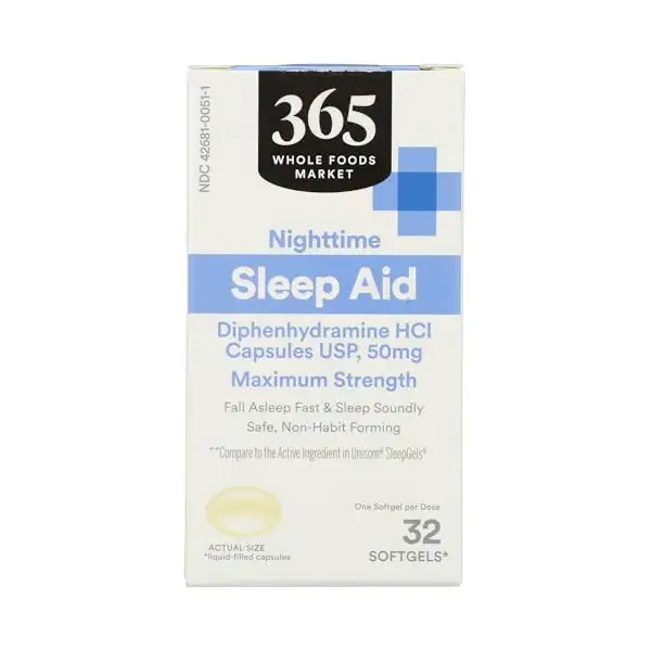 Sleep Aid Diphenhydramine Soft Gels 50 MG, 32 CT 1