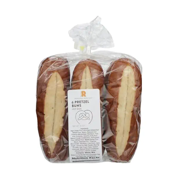 Pretzel Hot Dog Bun 6Pk, 16 OZ 1