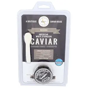 Reserve Grade White Sturgeon Caviar with Pearl Spoon, 1 OZ