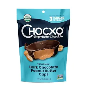 Organic 70% Dark Chocolate Peanut Butter Cups, 3.45 OZ
