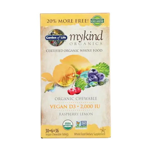 Organic MyKind Vegan D3 Raspberry Lemon Tabs, 36 CT 1