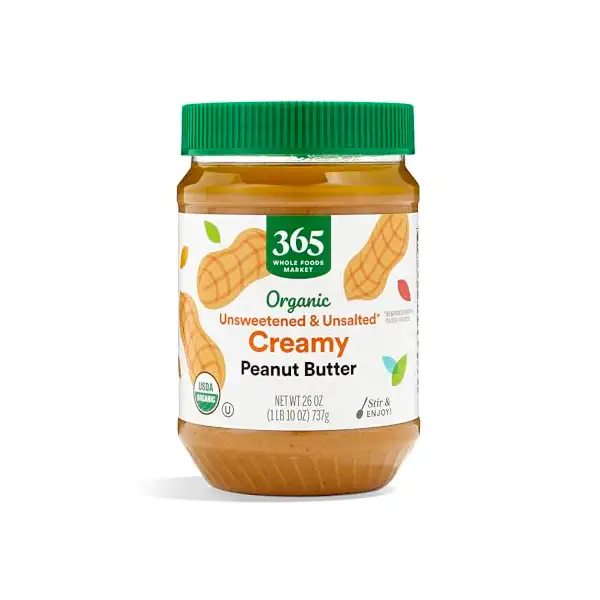 Organic Creamy Unsweetened and No Salt Peanut Butter, 26 OZ 1