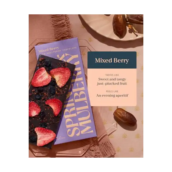 Mixed Berry Date Sweetened Chocolate Bar 2