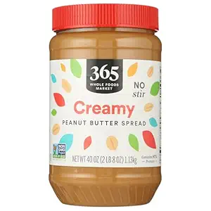 365 by Whole Foods Market, No Stir Creamy Peanut Butter Spread, 40 Ounce