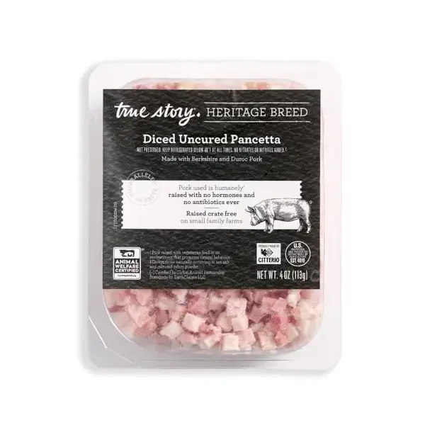 Heritage Breed Diced Uncured Pancetta, 4 OZ 1