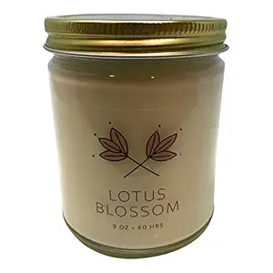Lotus Blossom Glass Jar Candle, 9 OZ