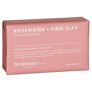 Rosewater Pink Clay Body Bar, 7 OZ