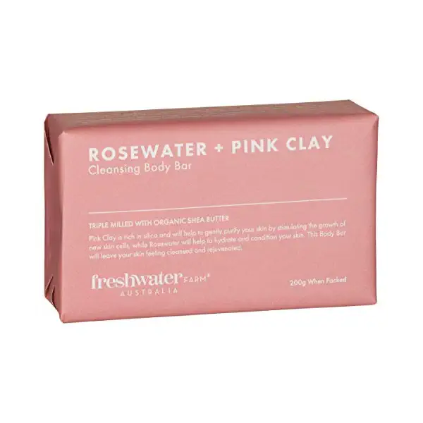 Rosewater Pink Clay Body Bar, 7 OZ 1