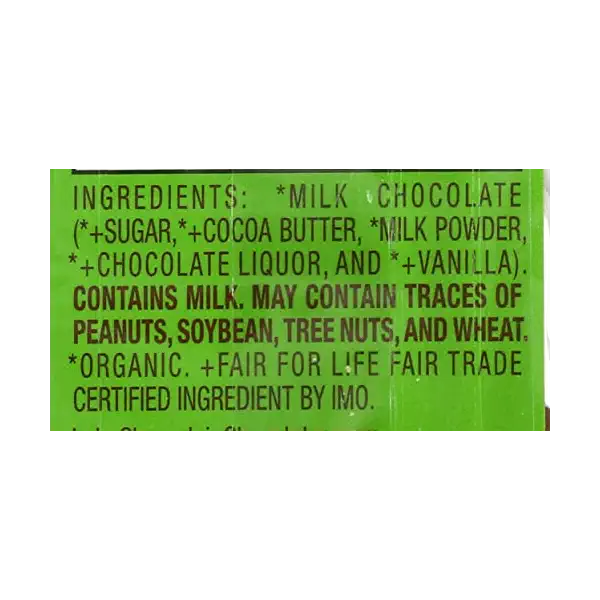 Organic Milk Chocolate Snowman, 1 OZ 4