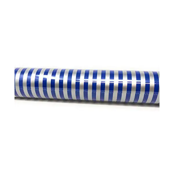 Blue Silver Stripe Jumbo Roll Wrap, 1 EA 1