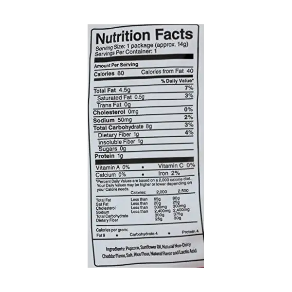 CHEDDAR POPCORN SP .5OZ (72CT) CHEDDAR CASE 3
