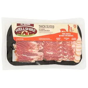 Thick Sliced Dry Rubbed Uncured Bacon, 12 OZ