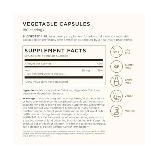 Gentle Iron Vegetable Caps, 180 CT 2