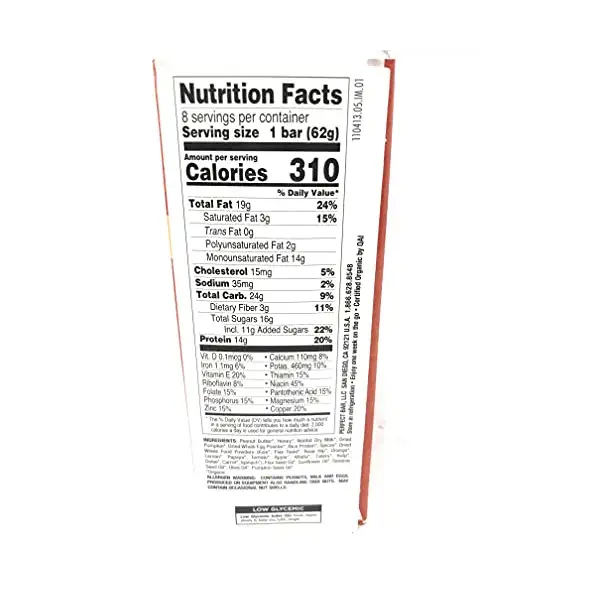 Organic Pumpkin Pie Protein Bar 8 Count, 2.2 OZ 3