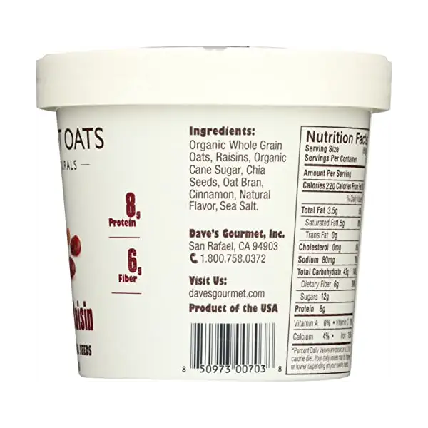 Cinnamon Raisin Chia Oatmeal, 2.1 OZ 7